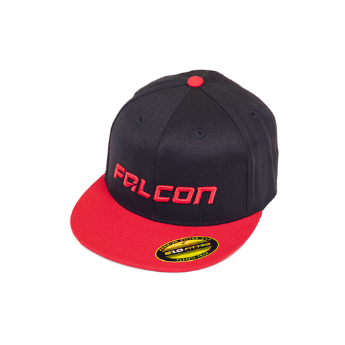 2-TONE FLAT VISOR HAT  BLACK/RED SM/MD