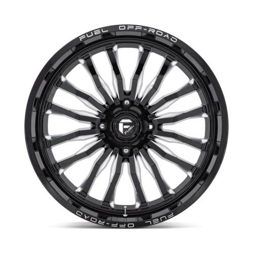 Fuel UTV D821 ARC UTV 24-Inch Gloss Black Milled Wheel, 4x156 Bolt Pattern, +13 Offset