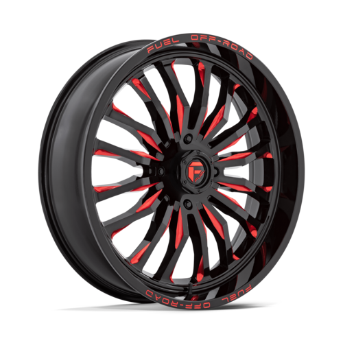 Fuel UTV D822 ARC UTV 24-Inch Gloss Black Milled Red Wheel
