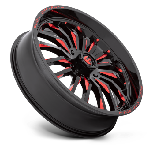Fuel UTV D822 ARC UTV 24-Inch Gloss Black Milled Red Wheel