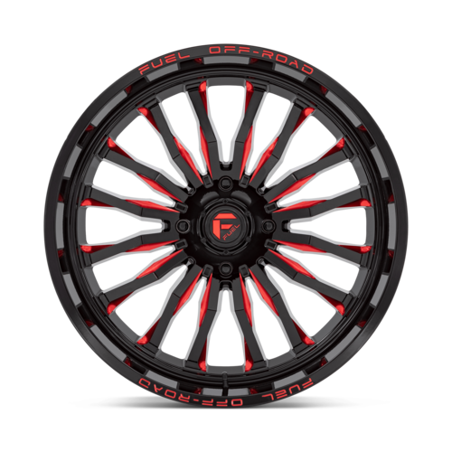 Fuel UTV D822 ARC UTV 24-Inch Gloss Black Milled Red Wheel