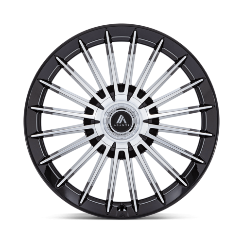 Asanti Black AB048 Viceroy Gloss Black Machined Face Wheel, 20 x 9 Inch, 5x115/5x120 Bolt Pattern, +15 Offset