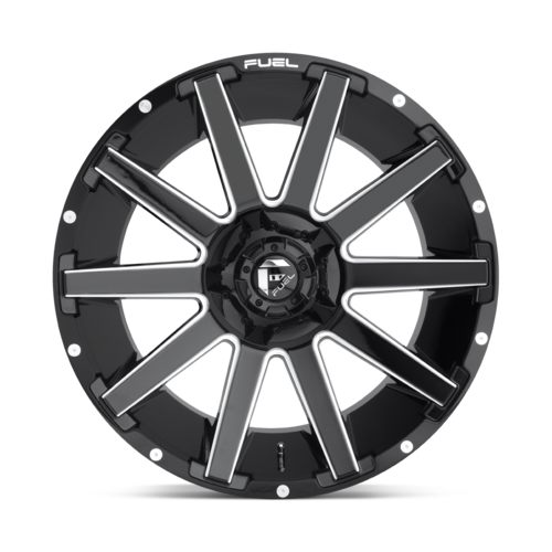 Fuel 1PC D615 Contra 20x9 Gloss Black Milled Wheel, 5x5.5/5x5.91 Bolt Pattern, +1 Offset