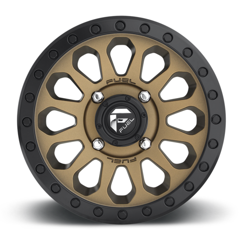 Fuel UTV D600 Vector UTV 14x7 4x137 Matte Bronze Wheel with Black Bead Ring