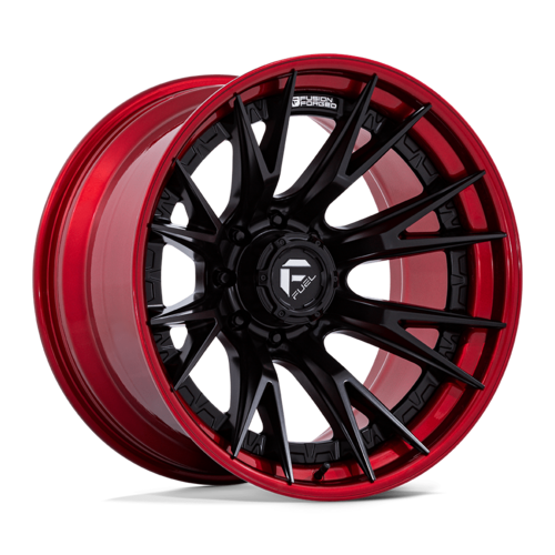 Fuel 1PC FC402 Catalyst 24x12 Wheel, 8x6.5 Bolt Pattern, -44 Offset, Matte Black with Candy Red Lip