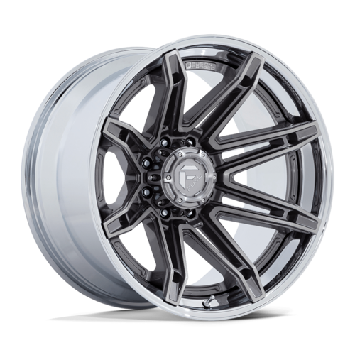Fuel 1PC FC401 Brawl 22x12 Wheel, 8x6.5 Bolt Pattern, -44 Offset, Platinum with Chrome Lip