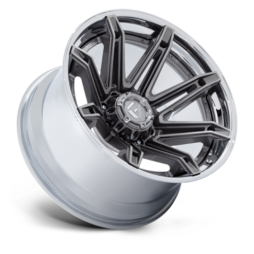 Fuel 1PC FC401 Brawl 22x12 Wheel, 8x6.5 Bolt Pattern, -44 Offset, Platinum with Chrome Lip