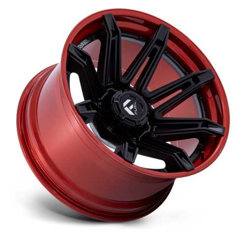 Fuel 1PC FC401 Brawl 22x10 Matte Black Wheel with Candy Red Lip, 6x5.5 Bolt Pattern, -18 Offset