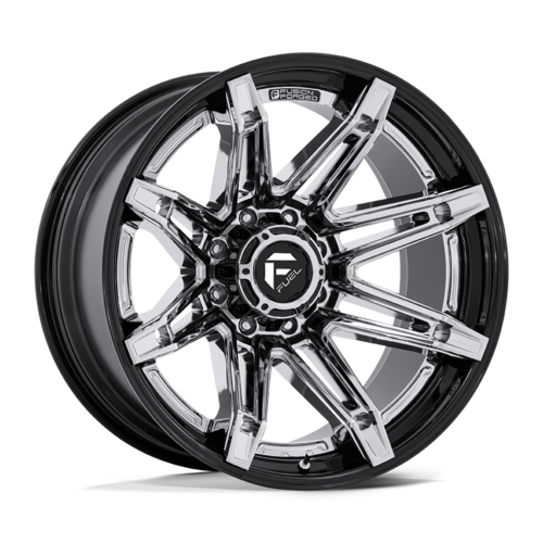 Fuel 1PC FC401 Brawl 22x12 8x170 -44 Chrome Wheel with Gloss Black Lip