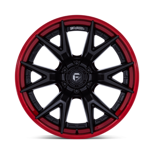 Fuel 1PC FC402 Catalyst 22x12 Wheel, 6x5.5 Bolt Pattern, -44 Offset, Matte Black with Candy Red Lip