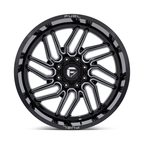 Fuel 1PC D807 Hurricane 24x12 Gloss Black Milled Wheel, 8x6.5 Bolt Pattern, -44 Offset