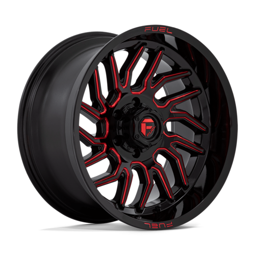 Fuel 1PC D808 Hurricane 20x10 Gloss Black Milled with Red Tint Wheel, 6x5.5 Bolt Pattern, -18 Offset