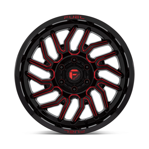 Fuel 1PC D808 Hurricane 20x10 Gloss Black Milled with Red Tint Wheel, 6x5.5 Bolt Pattern, -18 Offset