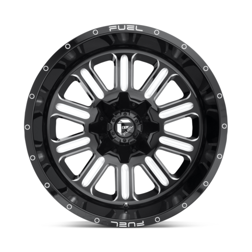 Fuel 1PC D620 Hardline 17x9 Gloss Black Milled Wheel, 8x6.5 Bolt Pattern, +1 Offset