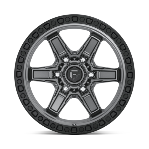 Fuel 1PC D698 Kicker 17x9 Wheel, 6x5.5 Bolt Pattern, Matte Gunmetal Black Bead Ring