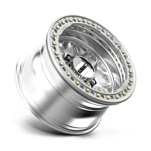 KMC KM235 Grenade Crawl Beadlock 17x9-Inch Wheel with Machined Finish and -38 Offset