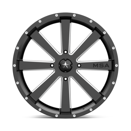 FLASH UTV 22X7 4X156 G-BLK MILL 00MM