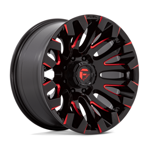 Fuel 1PC D829 Quake 20x10 Gloss Black Milled Red Tint Wheel, 8x6.5 Bolt Pattern, -18 Offset