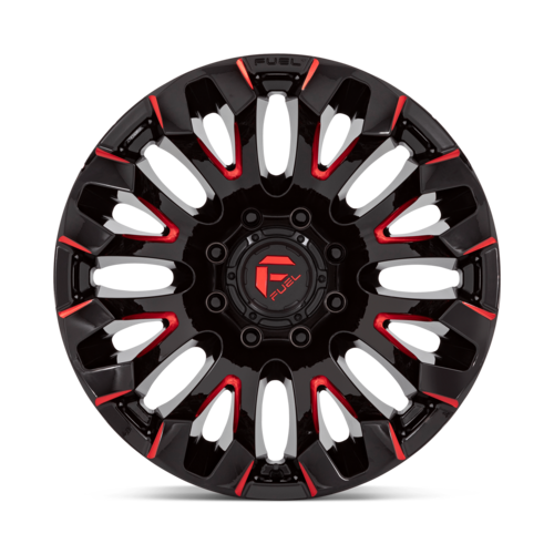 Fuel 1PC D829 Quake 20x10 Gloss Black Milled Red Tint Wheel, 8x6.5 Bolt Pattern, -18 Offset