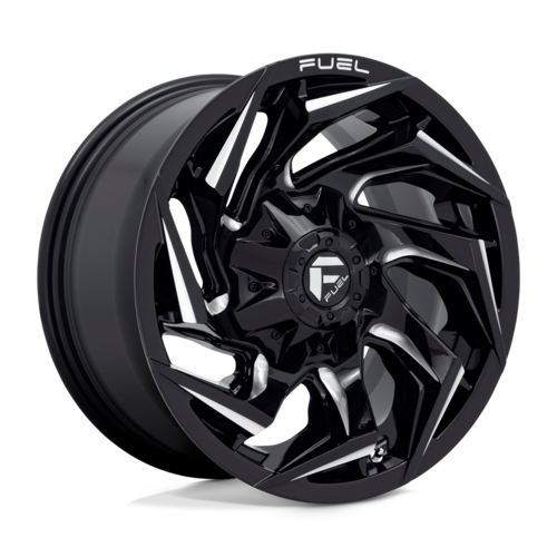 Fuel 1PC D753 Reaction 20x9 Gloss Black Milled Wheel, 5x4.5/5x5 Bolt Pattern, 1mm Offset