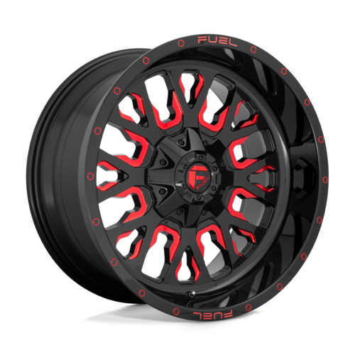 Fuel 1PC D612 Stroke 20x9 Gloss Black Red Tinted Clear Wheel, 5x4.5/5x5 Bolt Pattern, +1 Offset