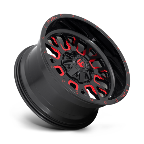 Fuel 1PC D612 Stroke 17x9 Wheel, 5x4.5/5x5 Bolt Pattern, Gloss Black with Red Tint