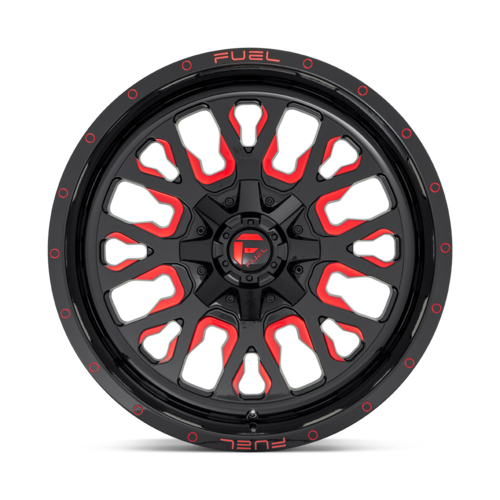 Fuel 1PC D612 Stroke 20x9 Gloss Black Wheel with Red Tint, 6x135/6x139.7 Bolt Pattern, +20 Offset