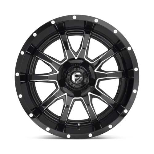 Fuel 1PC D627 Vandal 20x10 Gloss Black Milled Wheel, 5x4.5/5x5 Bolt Pattern, -18 Offset