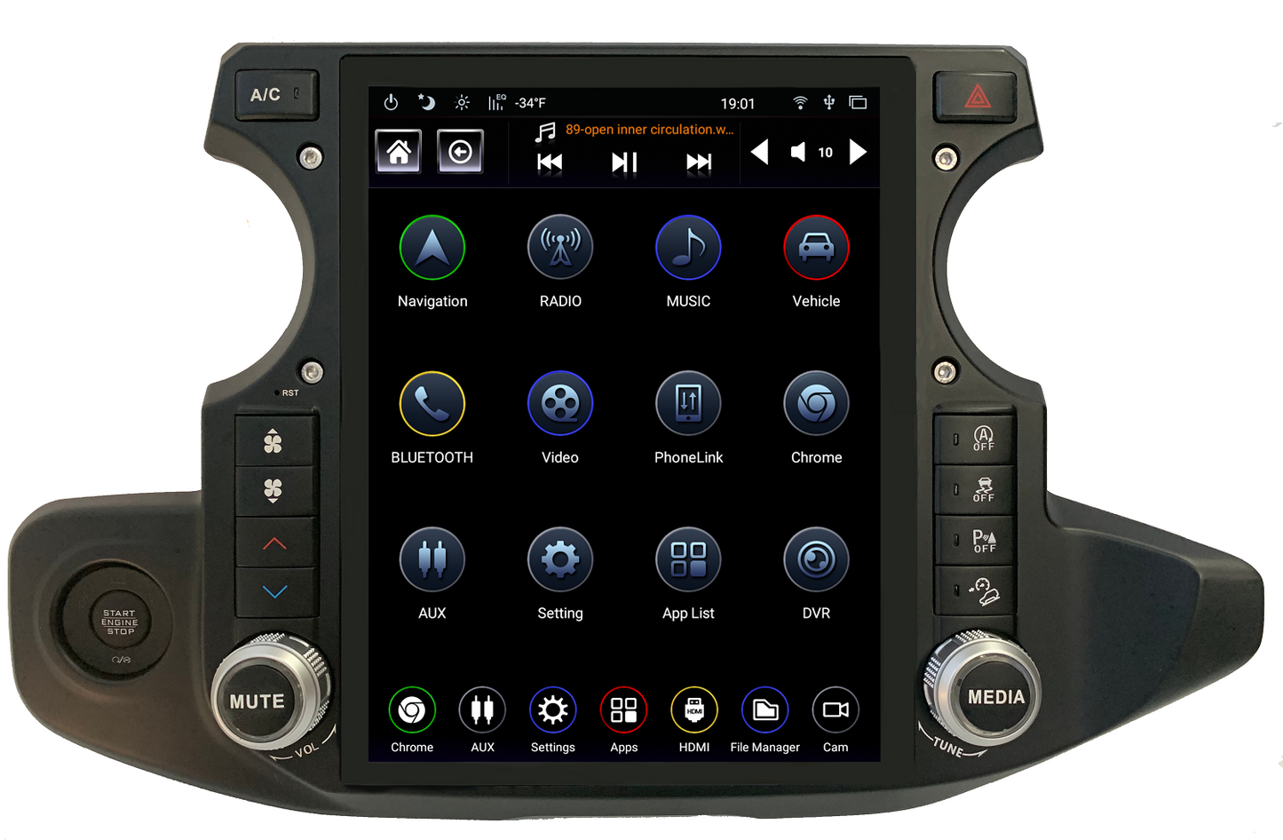 Linkswell - 2018-Up Jeep JL/JT Generation 4 T-Style Radio (No HDMI Input) - TS-JPJL12-1RR-4B (SDEOL)