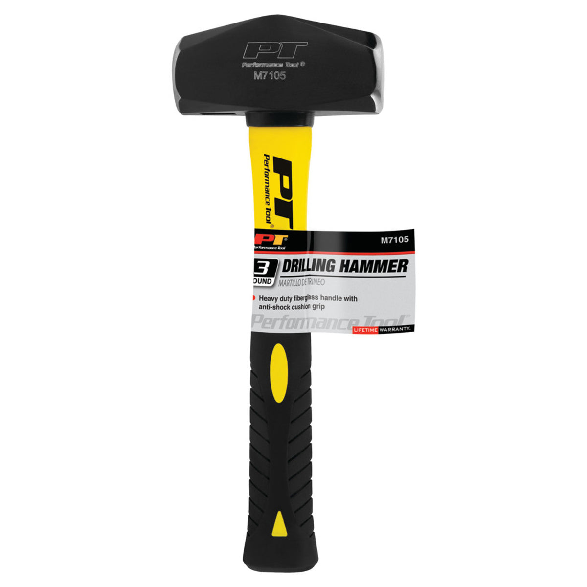 Performance Tool M7105 Heavy-Duty 3 lb. Fiberglass-Handle Drilling Hammer