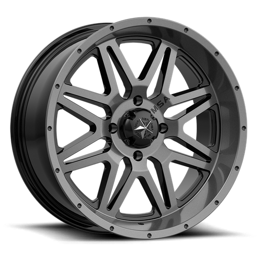 MSA Offroad Wheels M26-04710 M26 Vibe UTV 14x7 Wheel, 4x110, Dark Tint