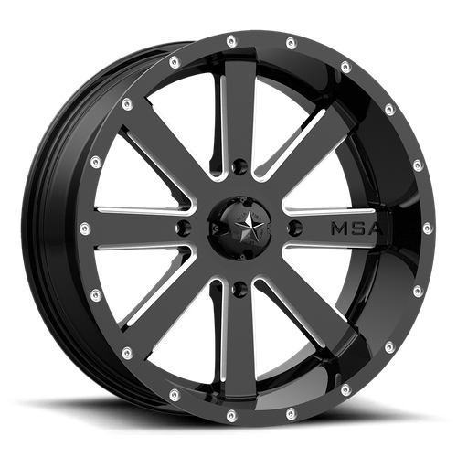 FLASH UTV 22X7 4X156 G-BLK MILL 00MM