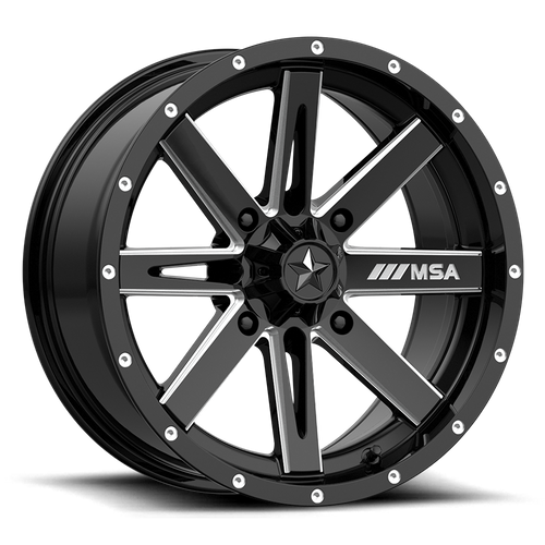 BOXER UTV 14X7 4X110 G-BLK MILL 10MM