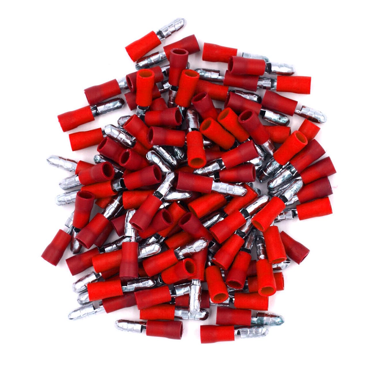 Xscorpion Male Bullet Connectors 18/22 Gauge - Red, Pack of 100