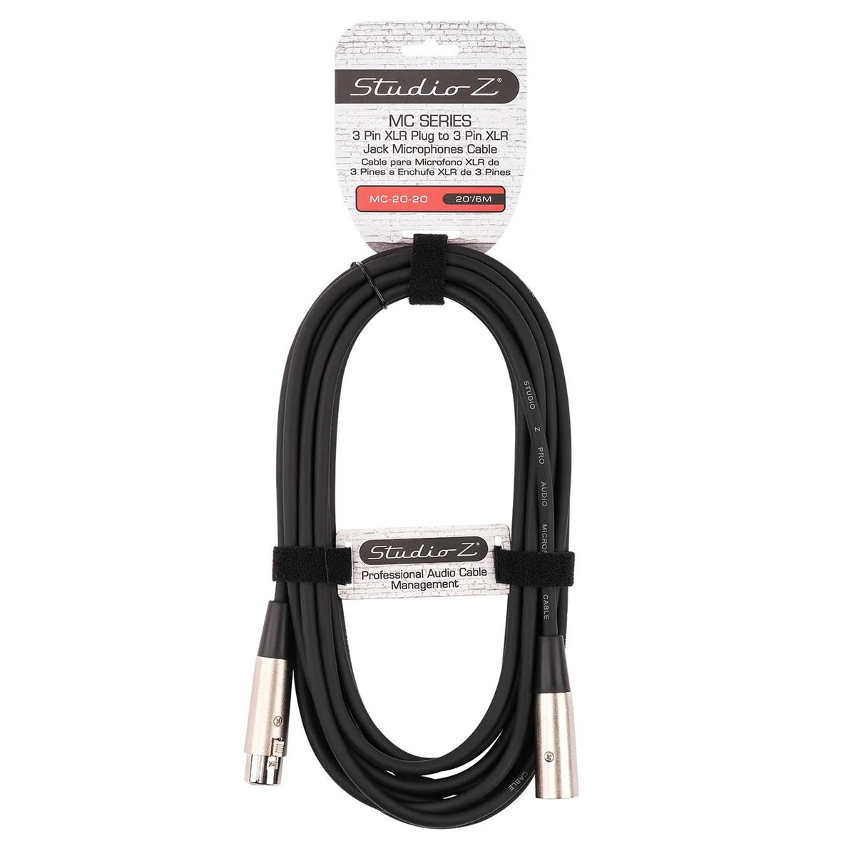 Nippon Studio Z 3-Pin Male-to-Female XLR Microphone Cable, 20 Feet