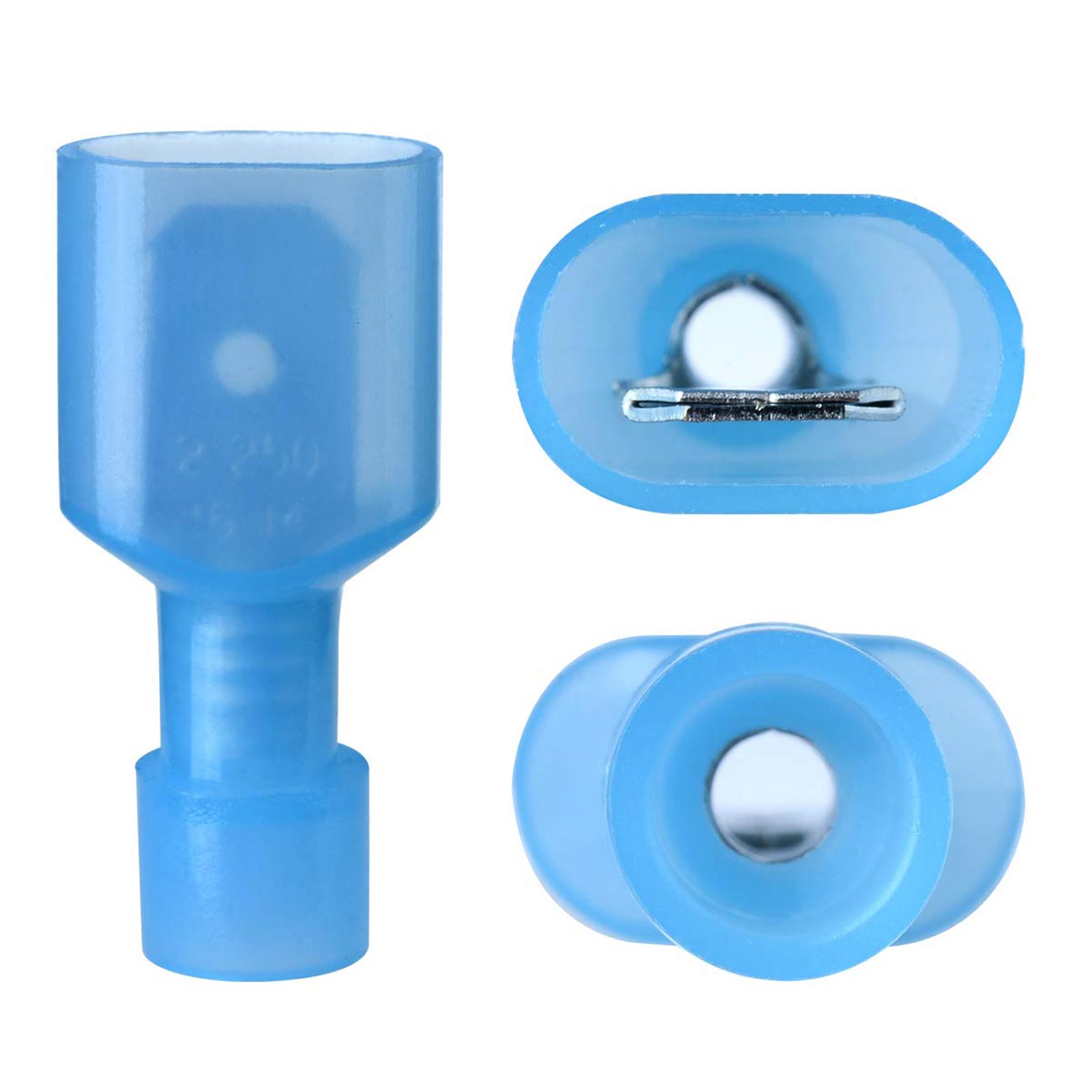 Xscorpion MD250NFB Insulated Male Quick Disconnect for 14/16 Gauge Wire, Blue (100 Pack)