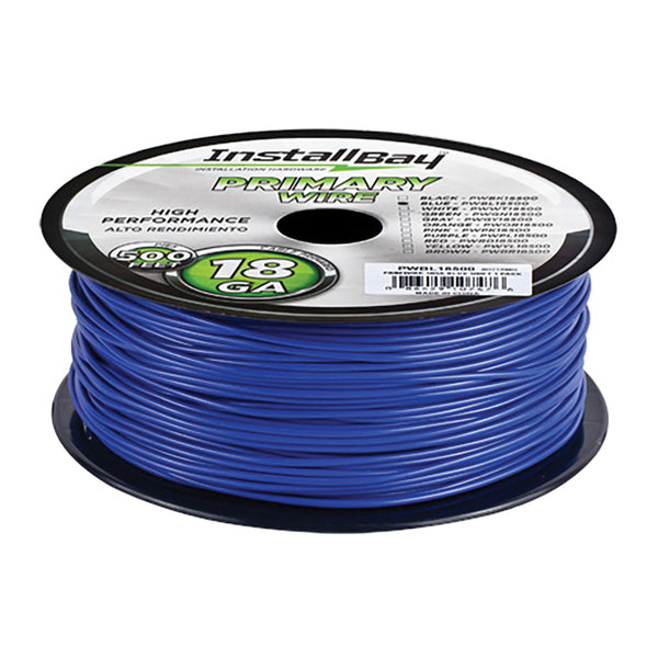 Install Bay Pwbl18500 18-gauge All-copper Primary Wire, 500 Ft. (blue)