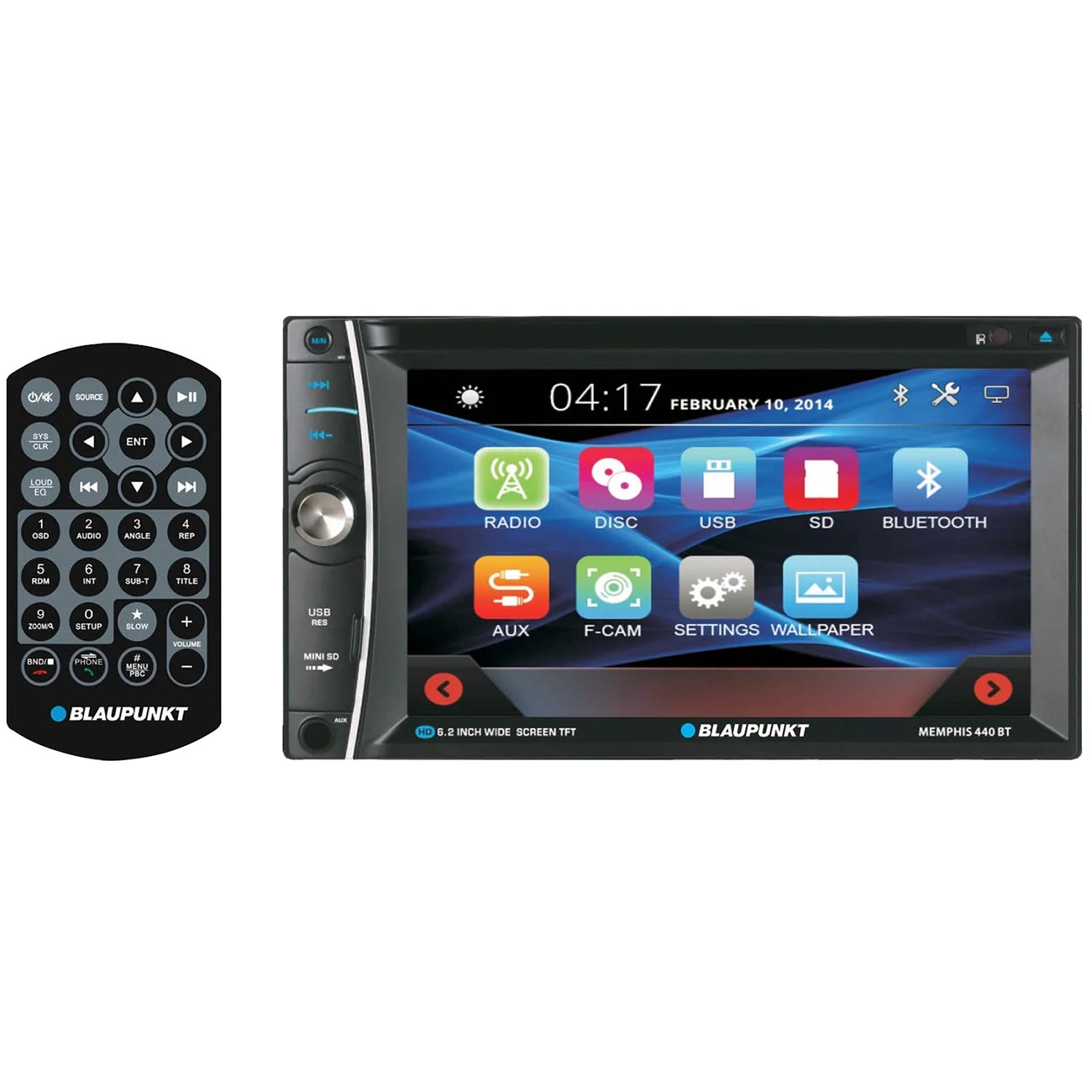 Blaupunkt Memphis 440BT Double Din DVD/CD Receiver with 6.2-Inch Touch Screen an - View 1