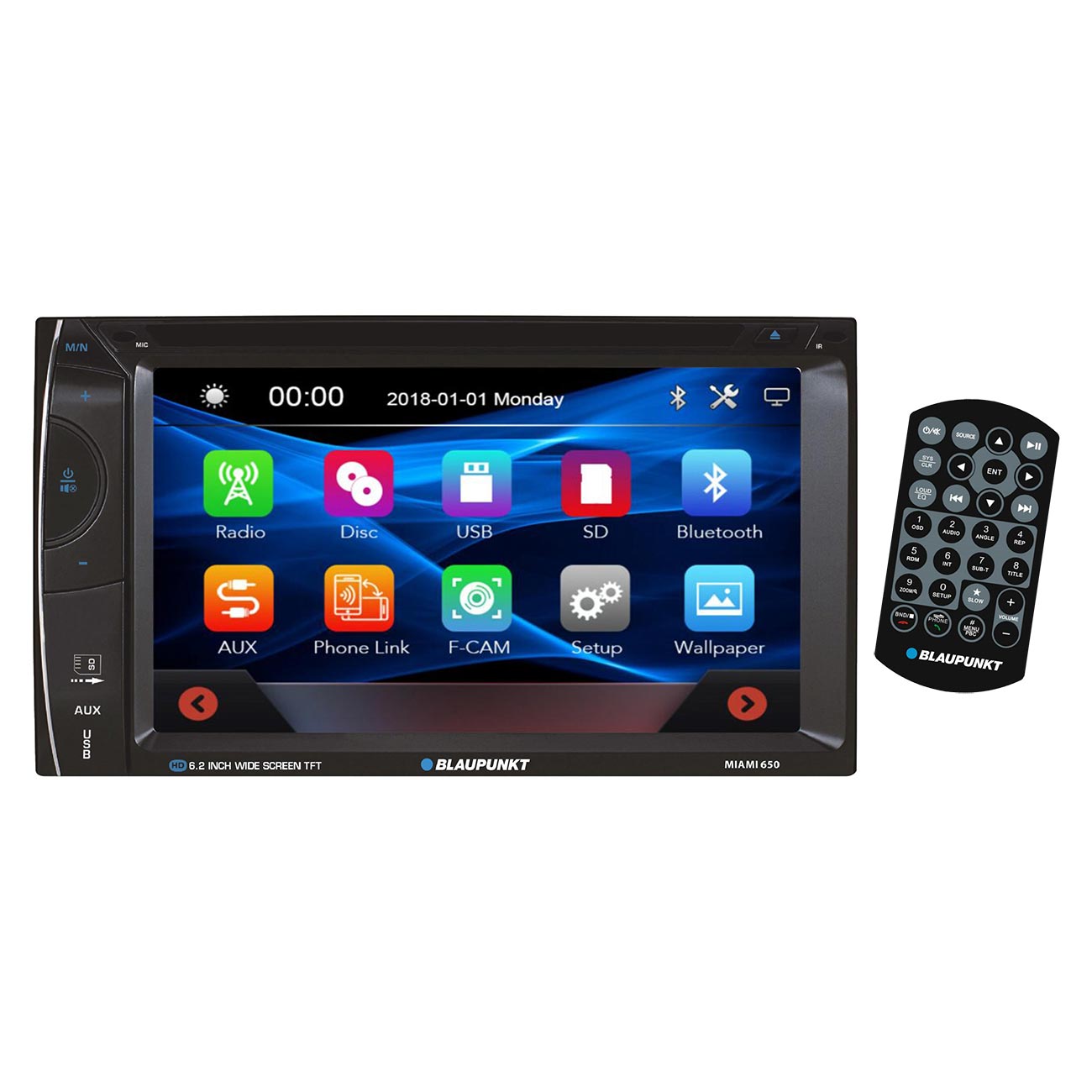 Blaupunkt 6.2-Inch Double DIN Fixed Face Touchscreen DVD Receiver with Bluetooth - View 1