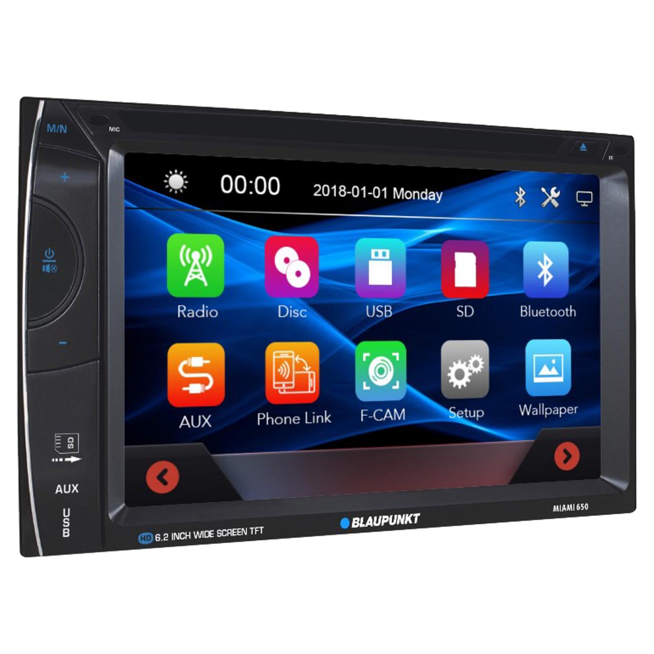 Blaupunkt 6.2-Inch Double DIN Fixed Face Touchscreen DVD Receiver with Bluetooth - View 3