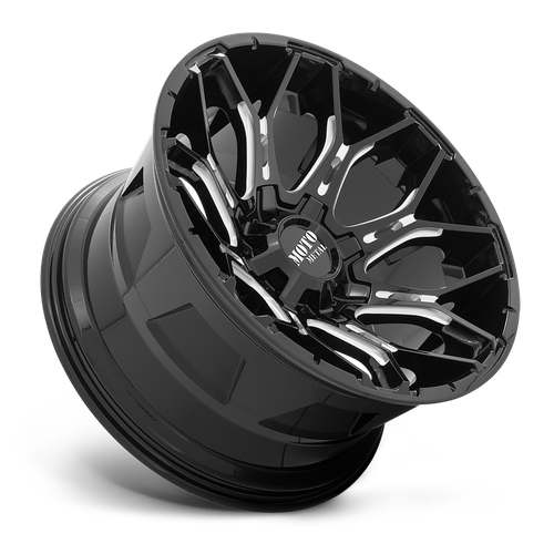 Moto Metal MO808 Sniper 20-Inch Gloss Black Milled Wheel, 6x135/6x139.7, 0mm Offset
