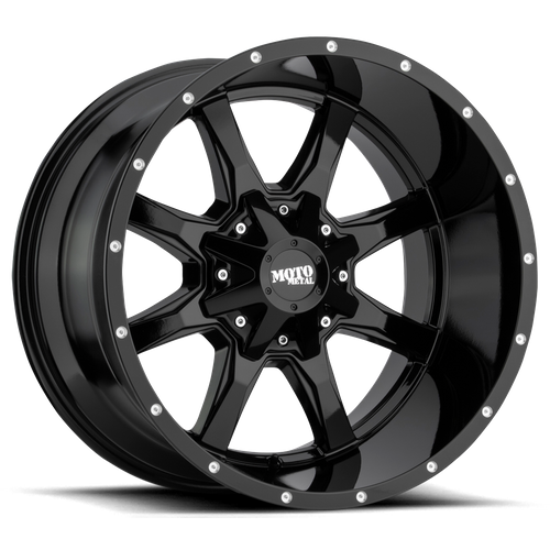 Moto Metal MO970 20x9 Gloss Black Milled Wheel, 5x5.5/5x5.91 Bolt Pattern, 18mm Offset