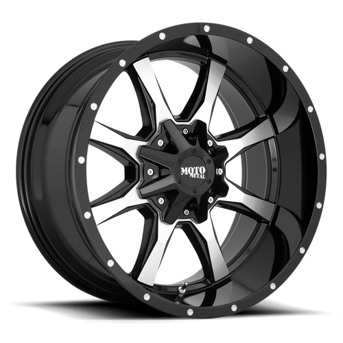 Moto Metal MO970 17x9 Gloss Black Machined Wheel, -12mm Offset