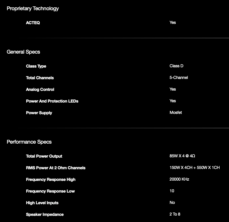 MODUS 5-Channel Amplifier: PTA-5700M