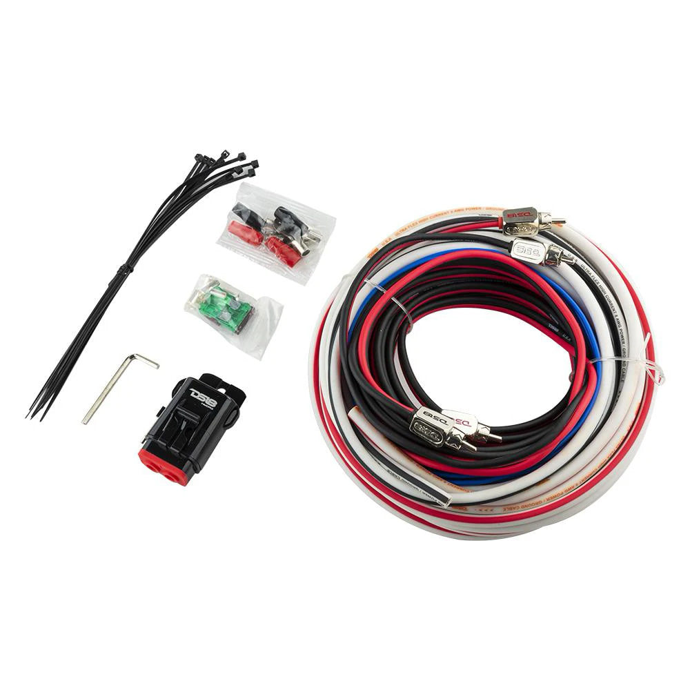 DS18 MOFCKIT8 Marine Grade 4 Gauge Amplifier Wiring Kit – 1800 Watts Ultra Flex OFC