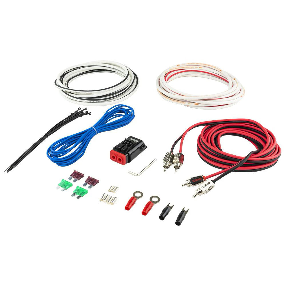 DS18 MOFCKIT8 Marine Grade 4 Gauge Amplifier Wiring Kit – 1800 Watts Ultra Flex OFC