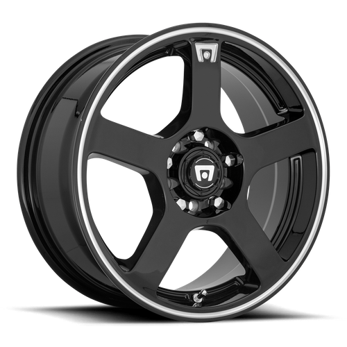 Motegi MR116 FS5 17-Inch Gloss Black Wheel with Machined Flange, 5x100/5x114.3 Bolt Pattern, +40 Offset
