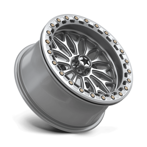 MSA Offroad Wheels MA53 Bolo UTV Beadlock Wheel 15x7, 4x156, +10 Offset, Gloss Silver