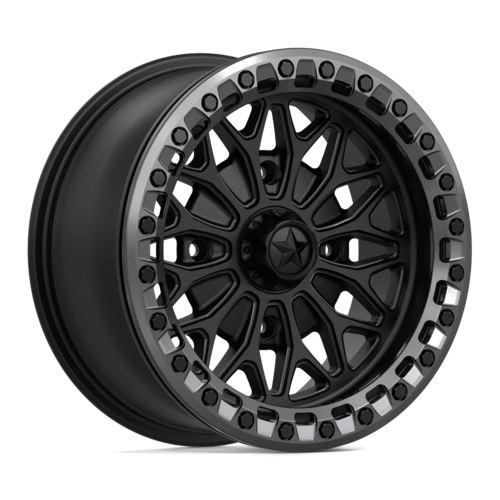 MSA Offroad Wheels MA53 Bolo UTV Beadlock Wheel, 15x7, 4x137, +10 Offset, Matte Black with Gloss Gunmetal Ring