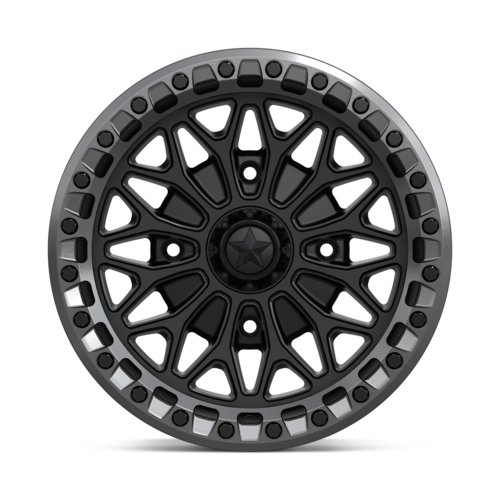 MSA Offroad Wheels MA53 Bolo UTV Beadlock Wheel, 15x7, 4x137, +10 Offset, Matte Black with Gloss Gunmetal Ring